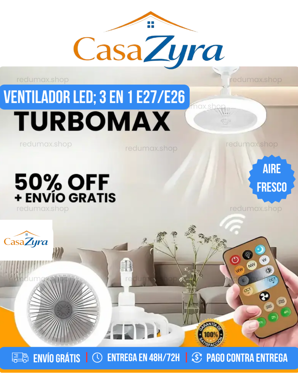 Ventilador Inteligente de LED 2 en 1 TurboMax™ - [SUPER POTENTE]
